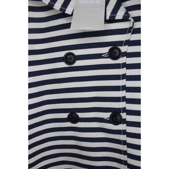 Zara NWT Striped Blazer Peacoat Style Small - Picture 3 of 8